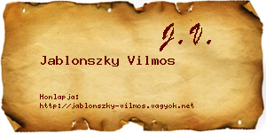 Jablonszky Vilmos névjegykártya