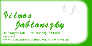 vilmos jablonszky business card